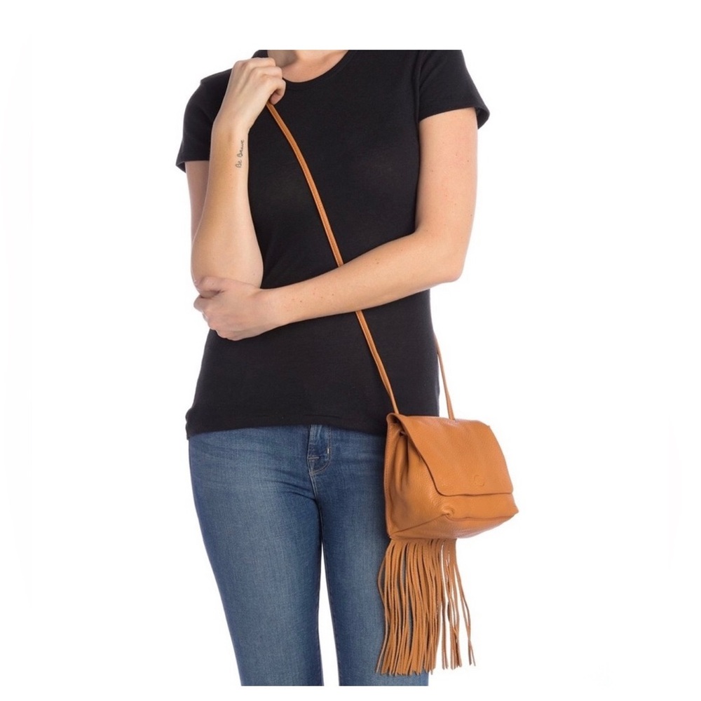 HOBO Tan Leather Fringe Bag